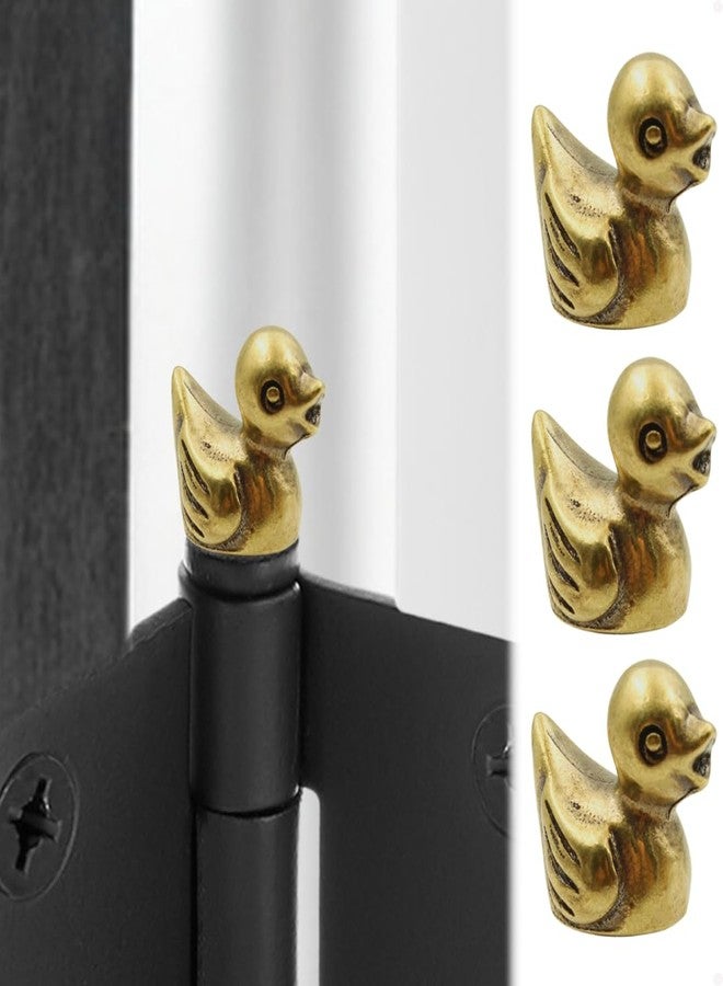 Wallertree Brass Duck Hinge Heads Decorative Topper Set of 3 - Magnetic Hinge Head Home Decoration - Door Hinge Decorative Topper - Image 1